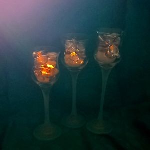 3 stemmed votive holders .....very pretty